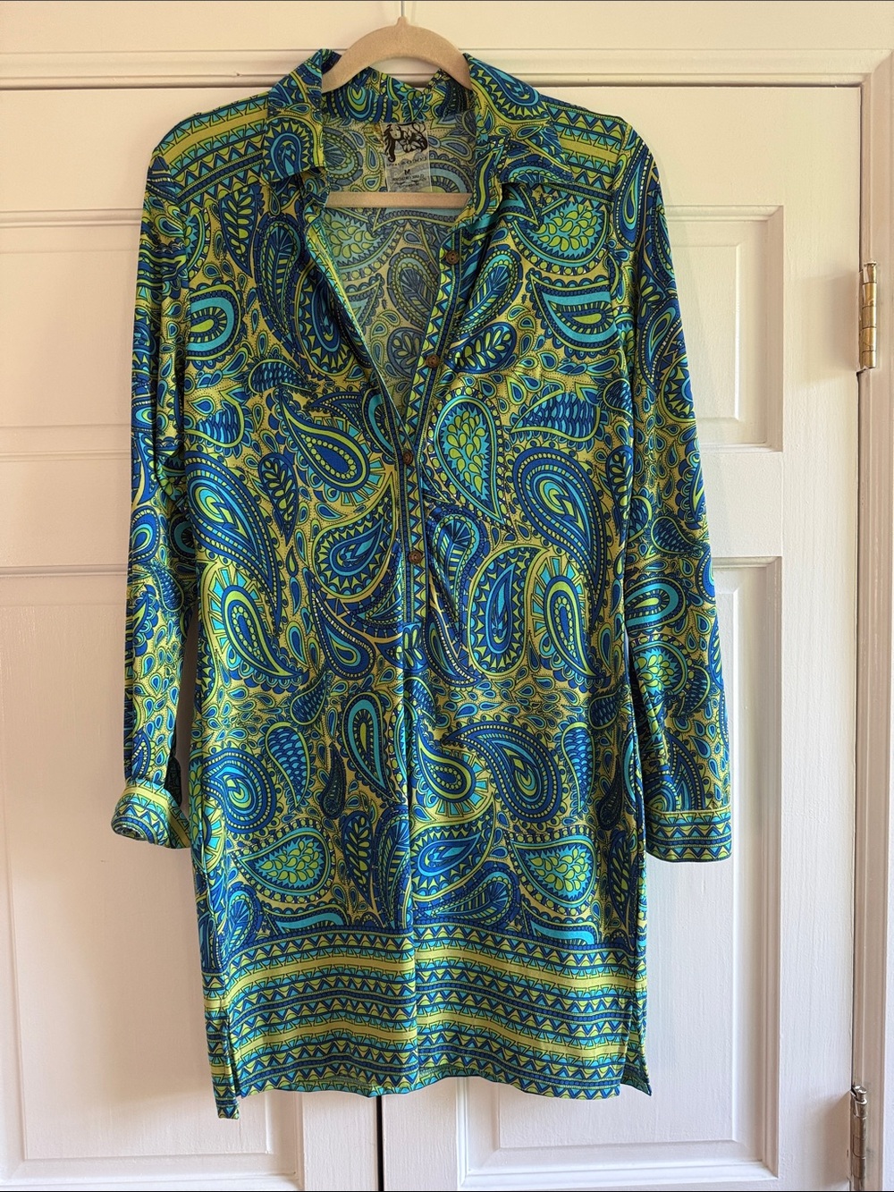 COCO & tashi Vibrant Blue & Green Paisley Tunic